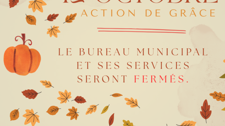 Avis - Action de Grâce