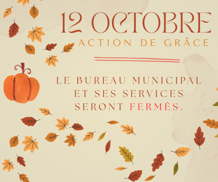 Avis - Action de Grâce